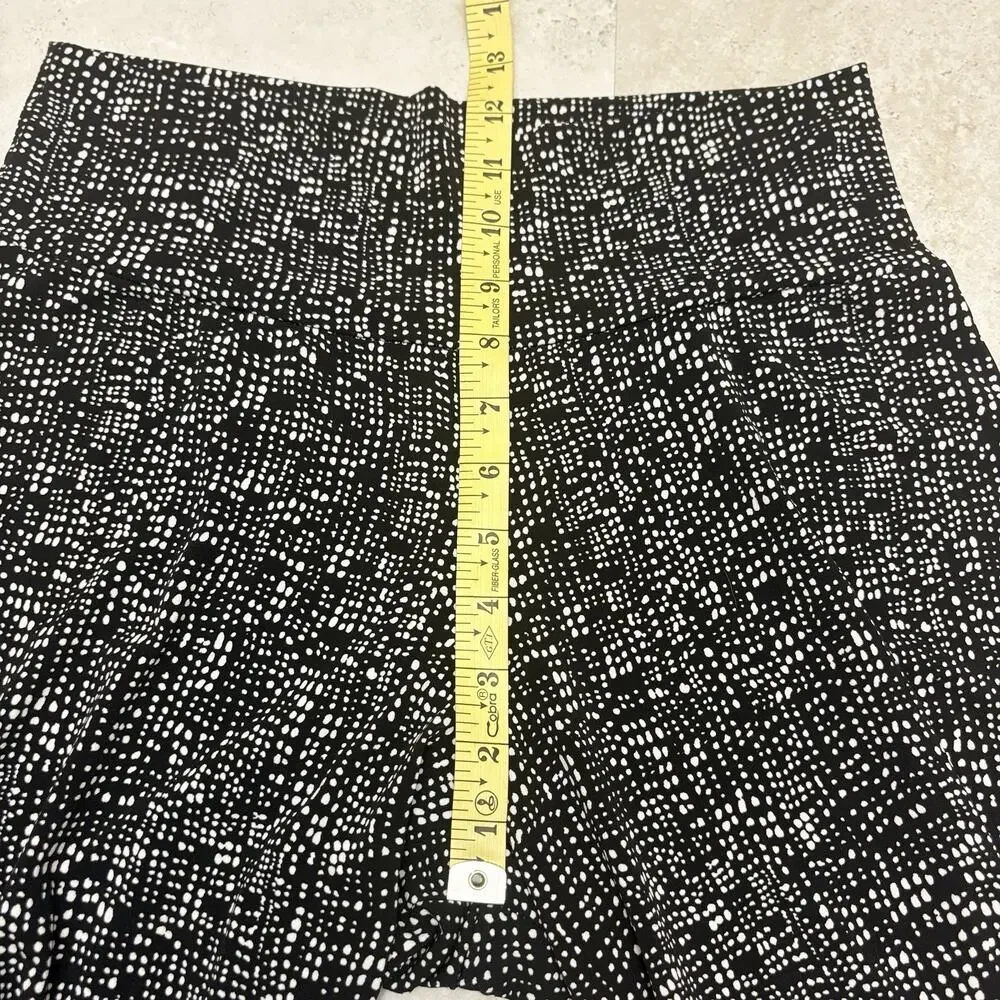Clara Sun Woo Pants Wide Leg Black White Geometric Jersey Palazzo Pant Size M